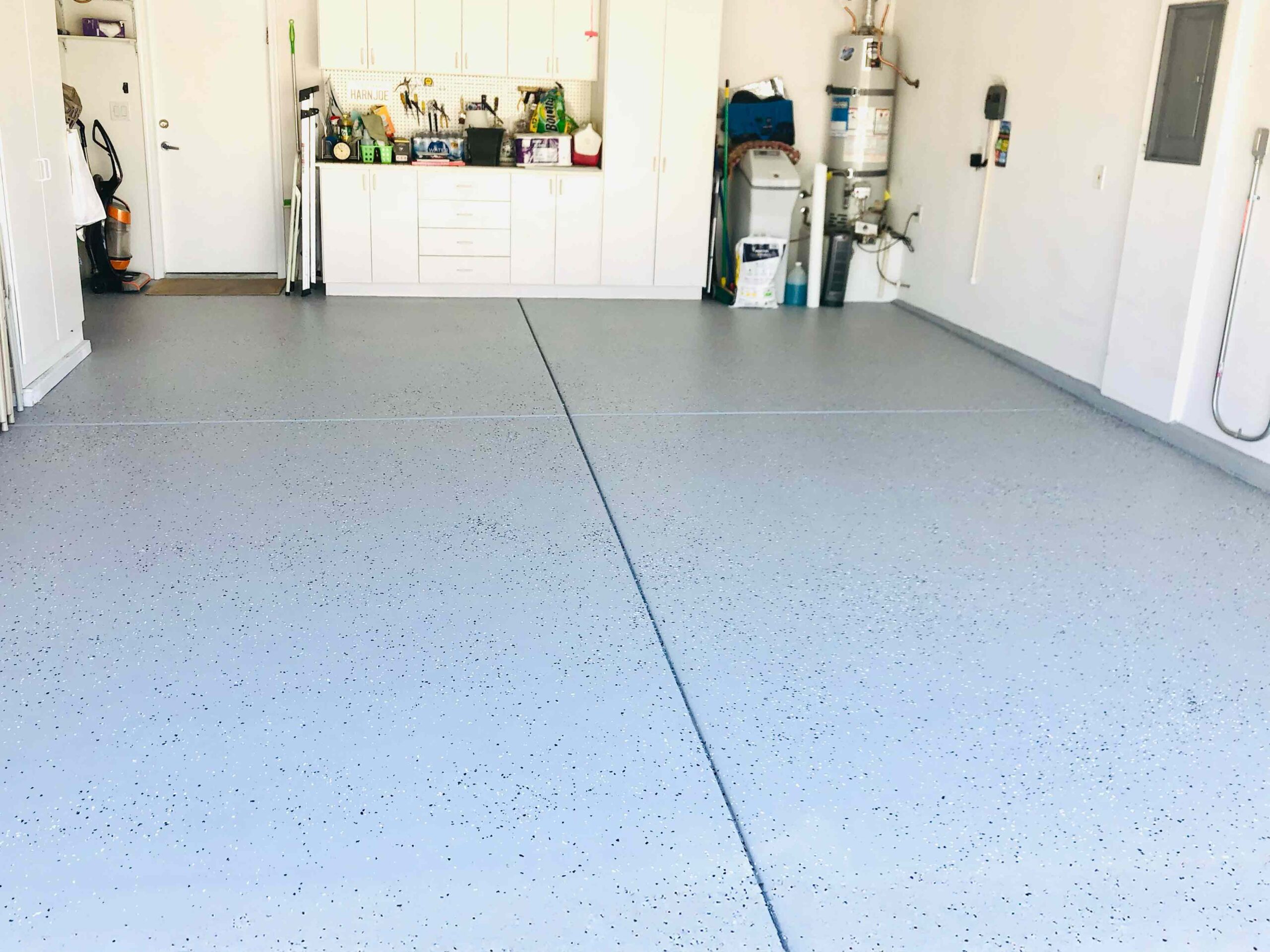 Epoxy garage floor installation in Las Vegas.